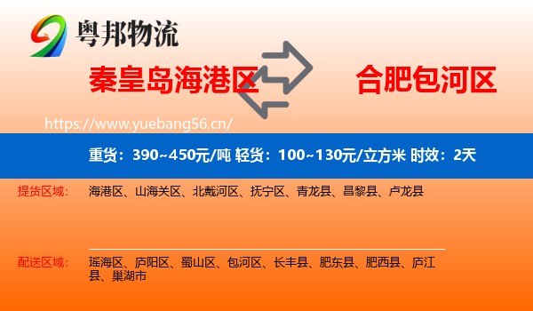 秦皇岛海港区到包河区物流专线名片