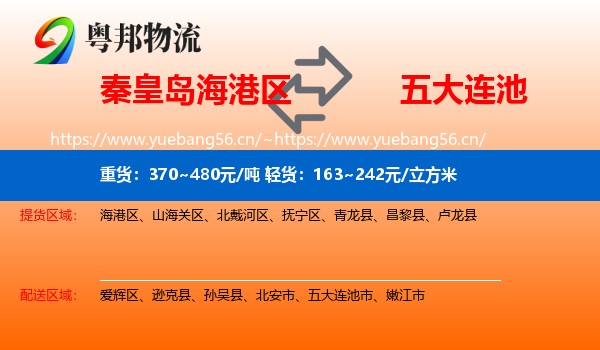 秦皇岛海港区到五大连池市物流