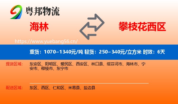 海林到西区物流 海林到西区物流专线名片