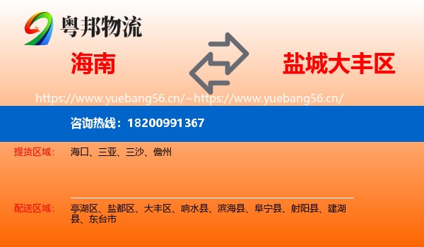 海南到大丰区物流