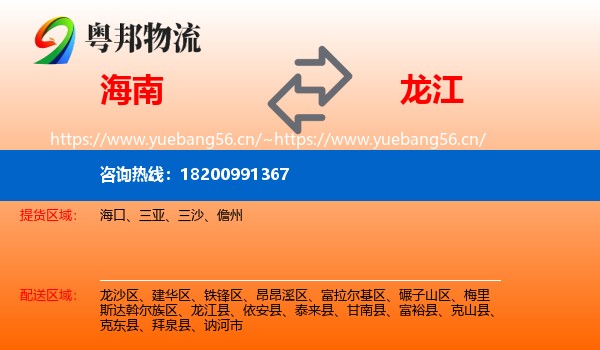 海南到龙江县物流