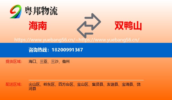 海南到双鸭山物流
