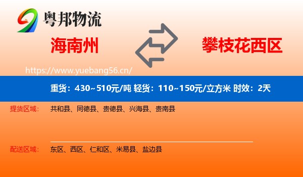 海南州到西区物流 海南州到西区物流专线名片