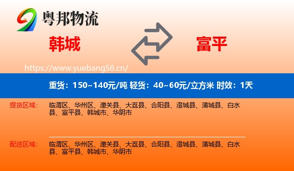 韩城到富平县物流专线名片