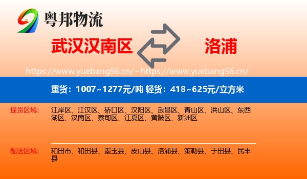 武汉汉南区到洛浦县物流