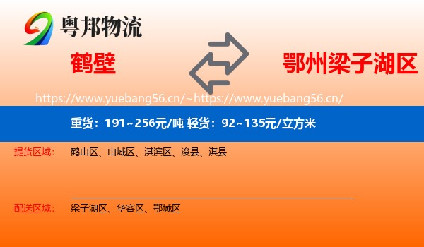 鹤壁到梁子湖区物流