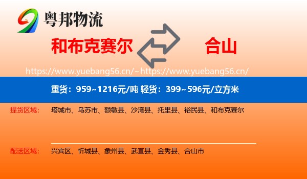 和布克赛尔到合山市物流
