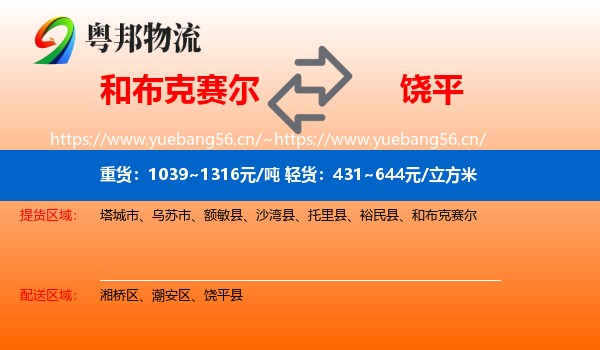 和布克赛尔到饶平县物流