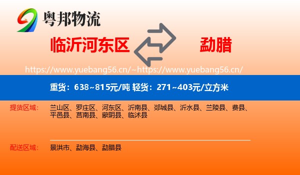 临沂河东区到勐腊县物流