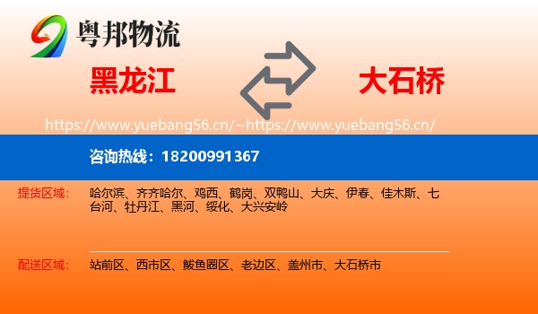 黑龙江到大石桥市物流