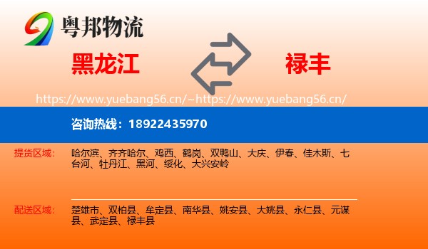 黑龙江到禄丰县物流
