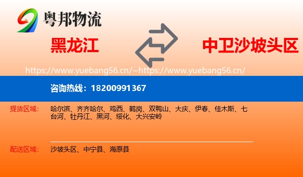 黑龙江到沙坡头区物流