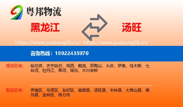 黑龙江到汤旺县物流