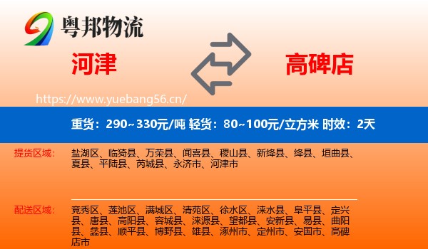 河津到高碑店市物流专线名片