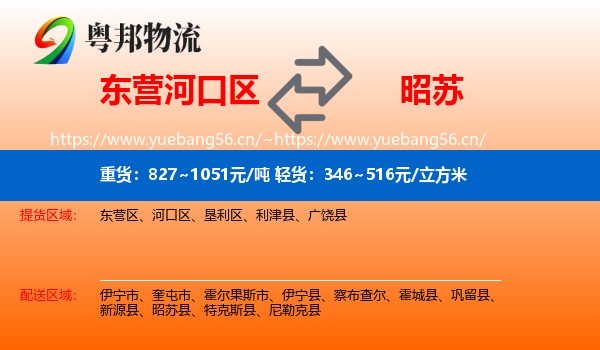 东营河口区到昭苏县物流
