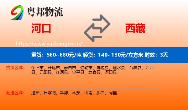 河口到西藏物流专线名片