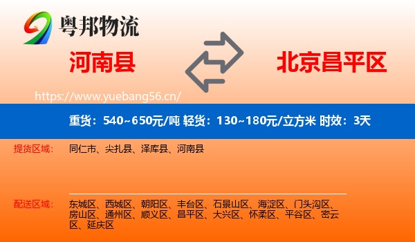 河南县到昌平区物流专线名片
