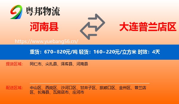 河南县到普兰店区物流 河南县到普兰店区物流专线名片