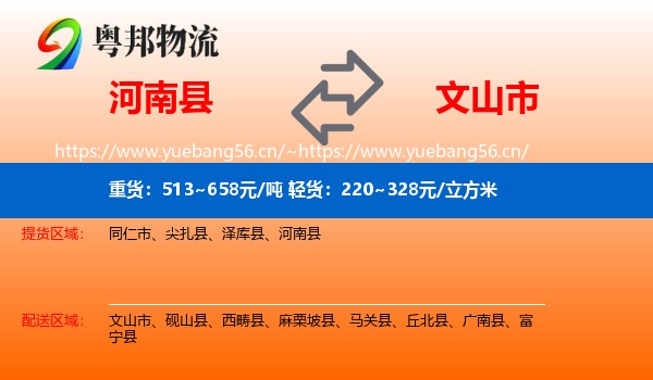 河南县到文山市物流