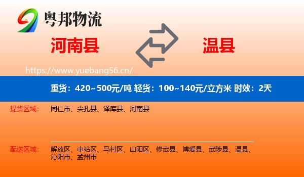 河南县到温县物流专线名片