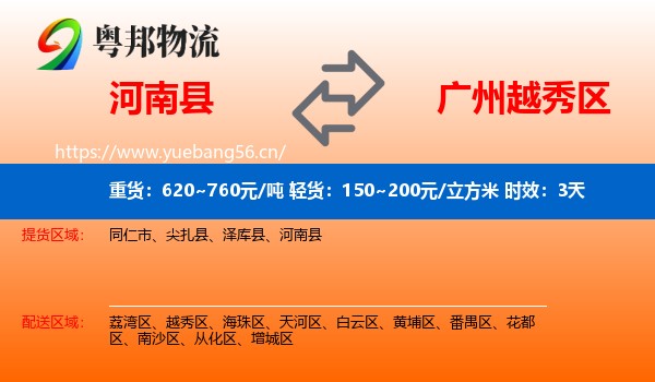 河南县到越秀区物流专线名片