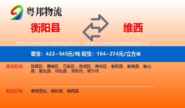 衡阳县到维西县物流