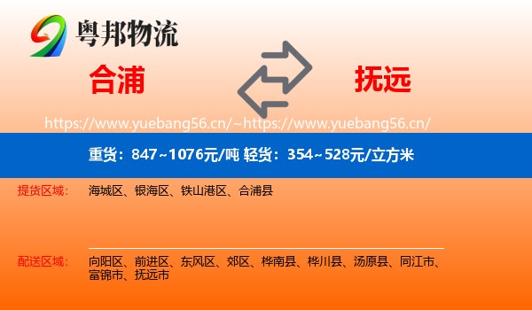合浦到抚远市物流