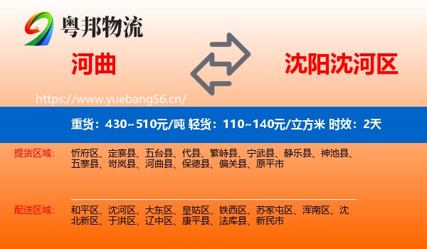 河曲到沈河区物流专线名片