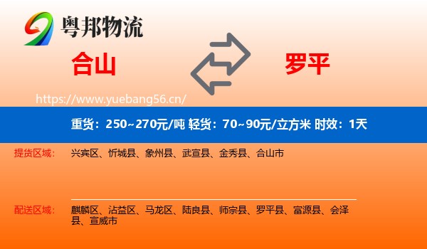 合山到罗平县物流专线名片