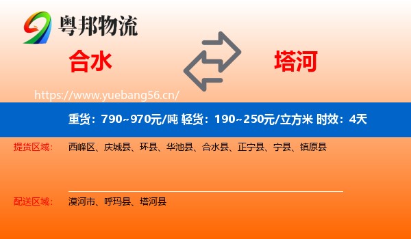 合水到塔河县物流专线名片