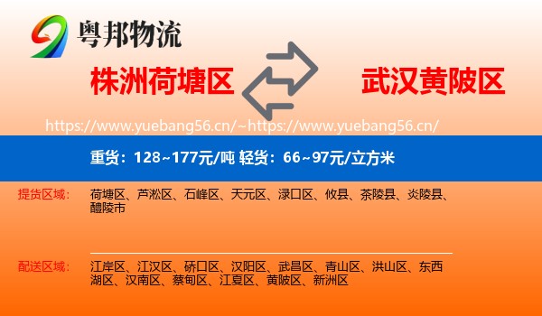 株洲荷塘区到黄陂区物流