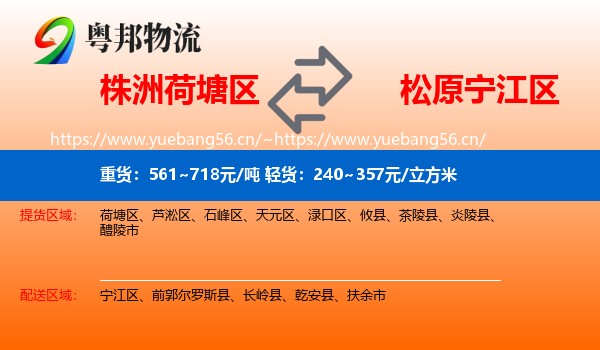 株洲荷塘区到宁江区物流