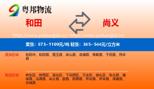 和田到尚义县物流