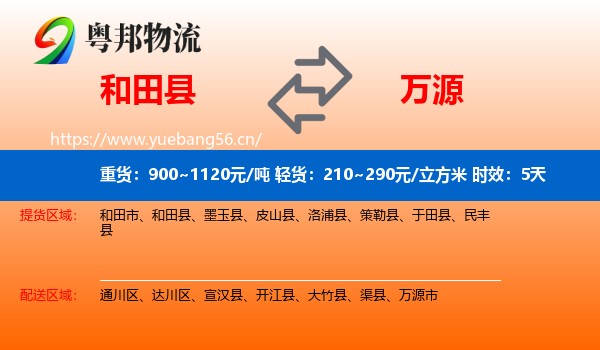 和田县到万源市物流 和田县到万源市物流专线名片