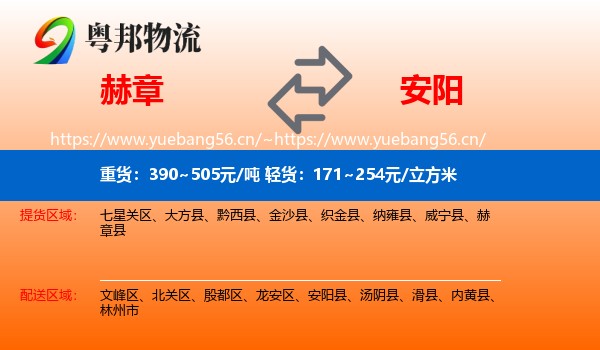 赫章到安阳物流