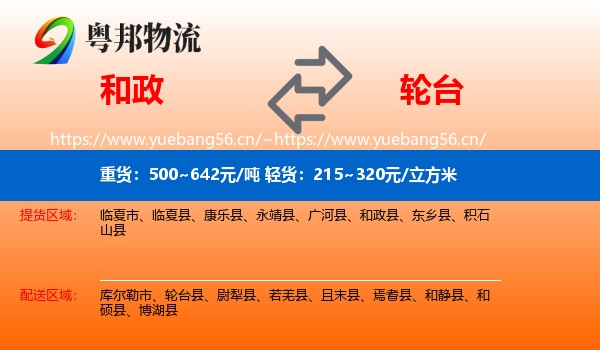 和政到轮台县物流