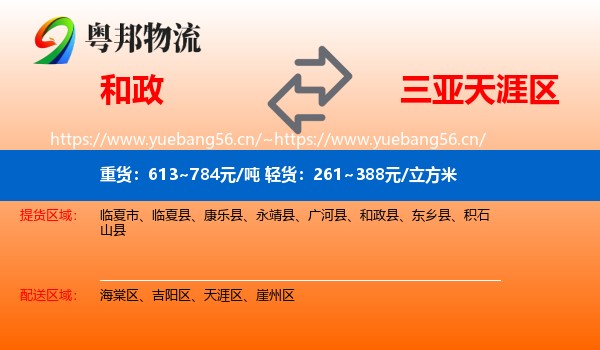 和政到天涯区物流