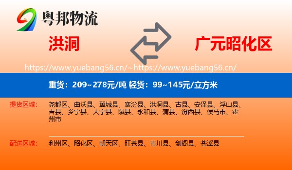洪洞到昭化区物流