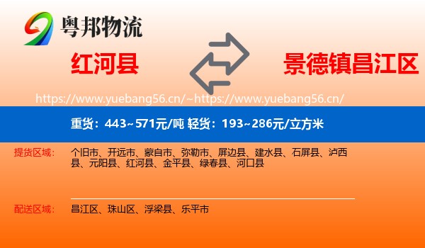 红河县到昌江区物流