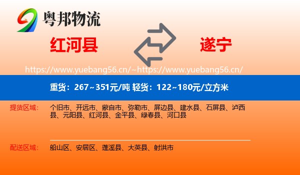 红河县到遂宁物流
