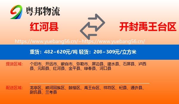 红河县到禹王台区物流