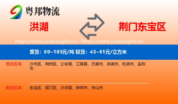 洪湖到东宝区物流