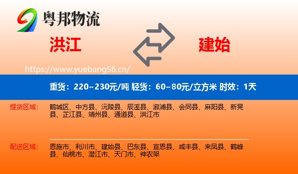 洪江到建始县物流专线名片