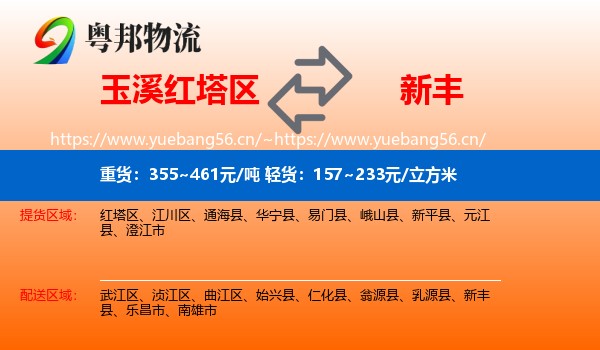 玉溪红塔区到新丰县物流