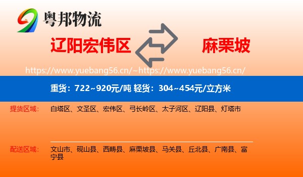 辽阳宏伟区到麻栗坡县物流