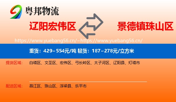 辽阳宏伟区到珠山区物流