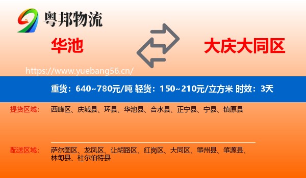 华池到大同区物流专线名片