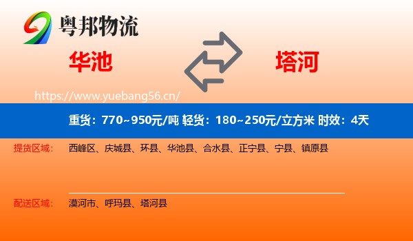 华池到塔河县物流专线名片