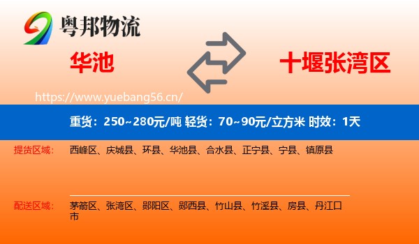 华池到张湾区物流专线名片