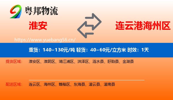 淮安到海州区物流专线名片